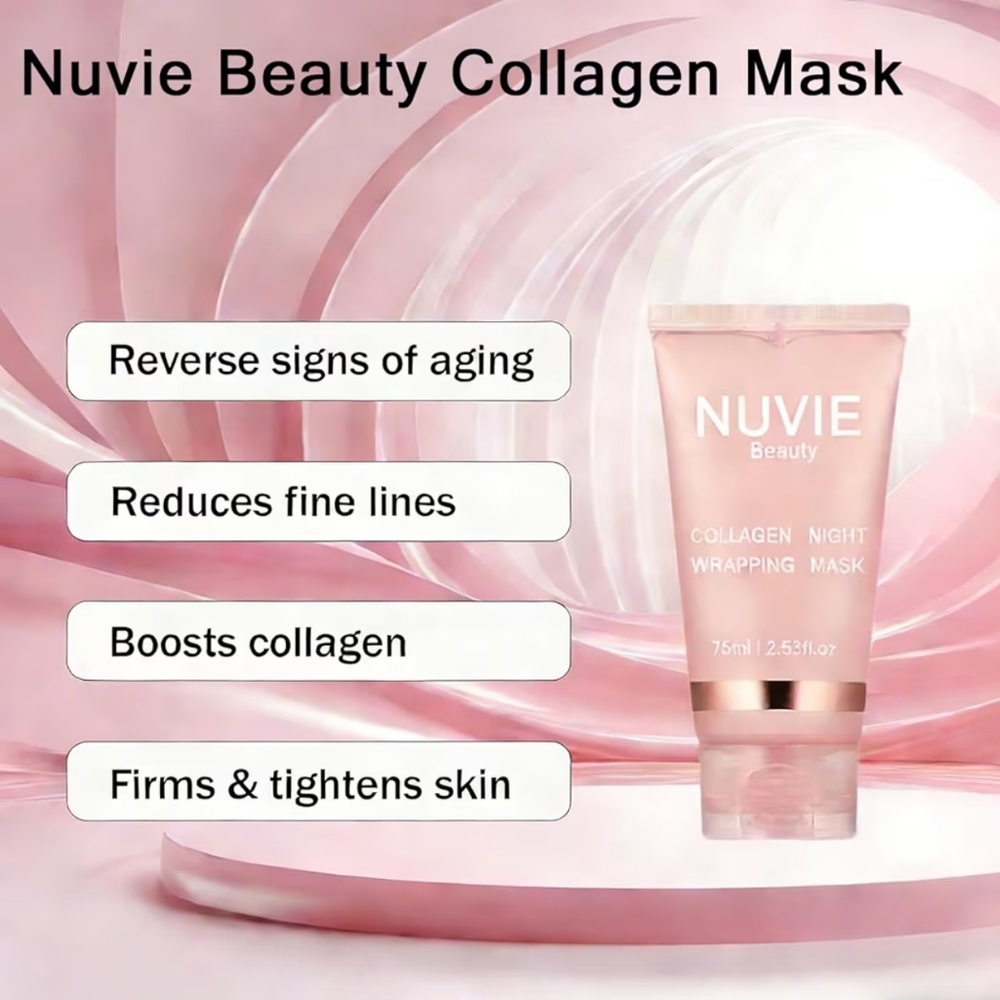 NWT NUVIE Collagen Night Wrapping Mask 2.53 Fl. Oz. - Picture 3 of 14
